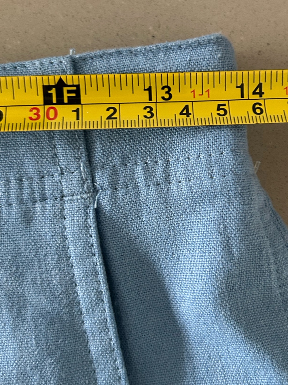 Blue linen vintage soft shorts sz 8 - Picture 9 of 14